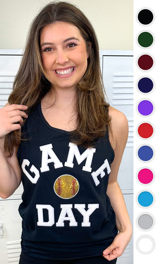 Game Day Sparkle Softball Tank Top