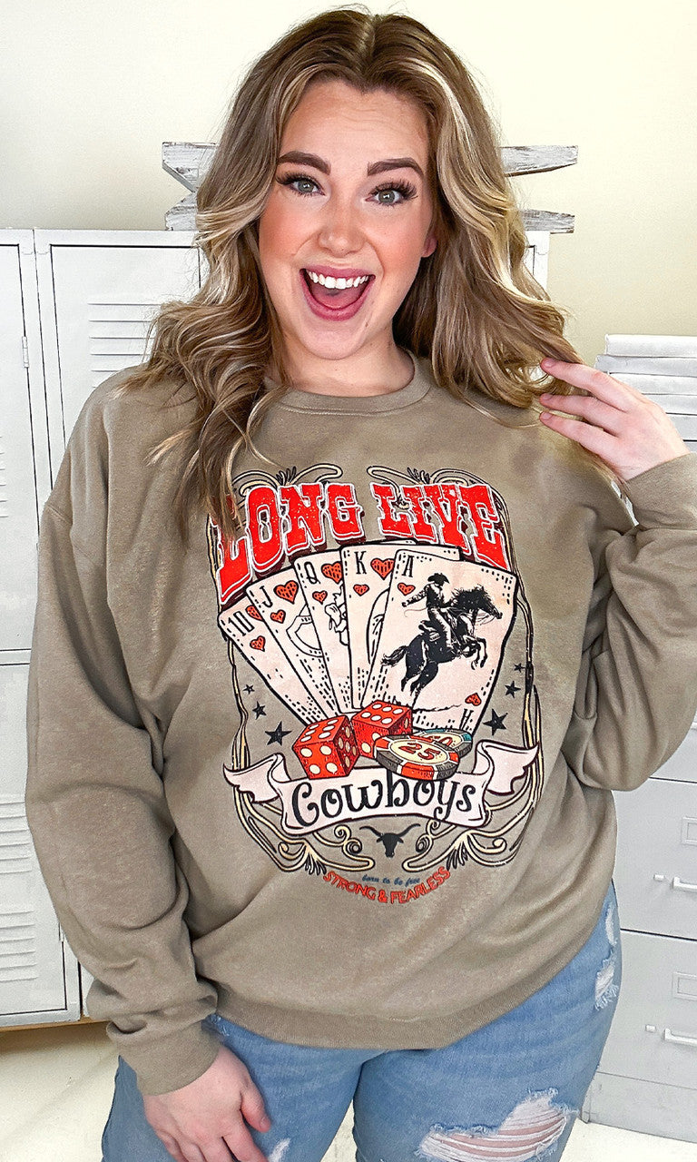 Long Live Cowboys Born Strong Graphic Sweatshirt