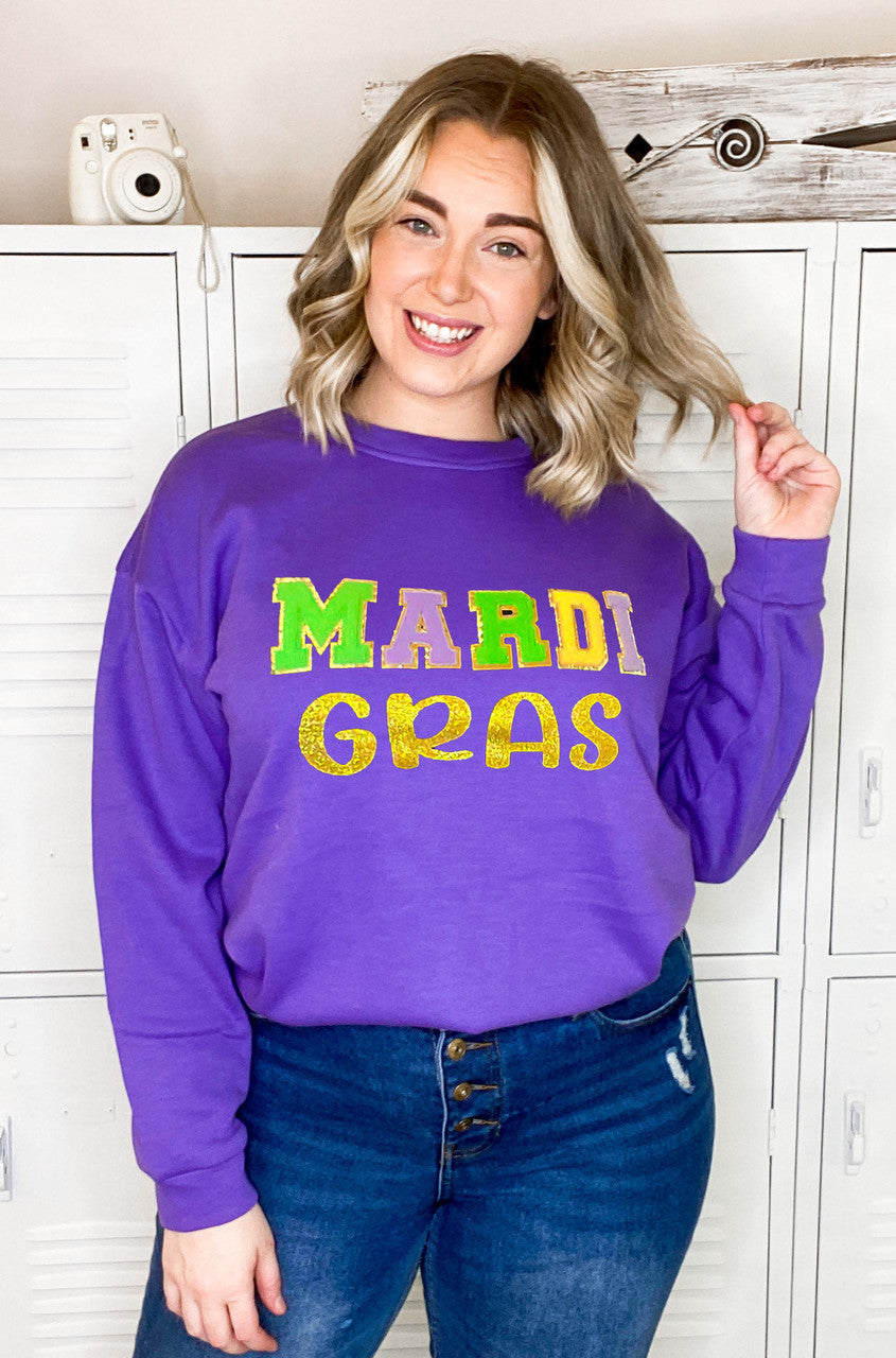 Mardi Gras Ideal Chenille Sweatshirt