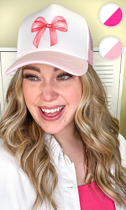 Pink Bow Trucker Hat