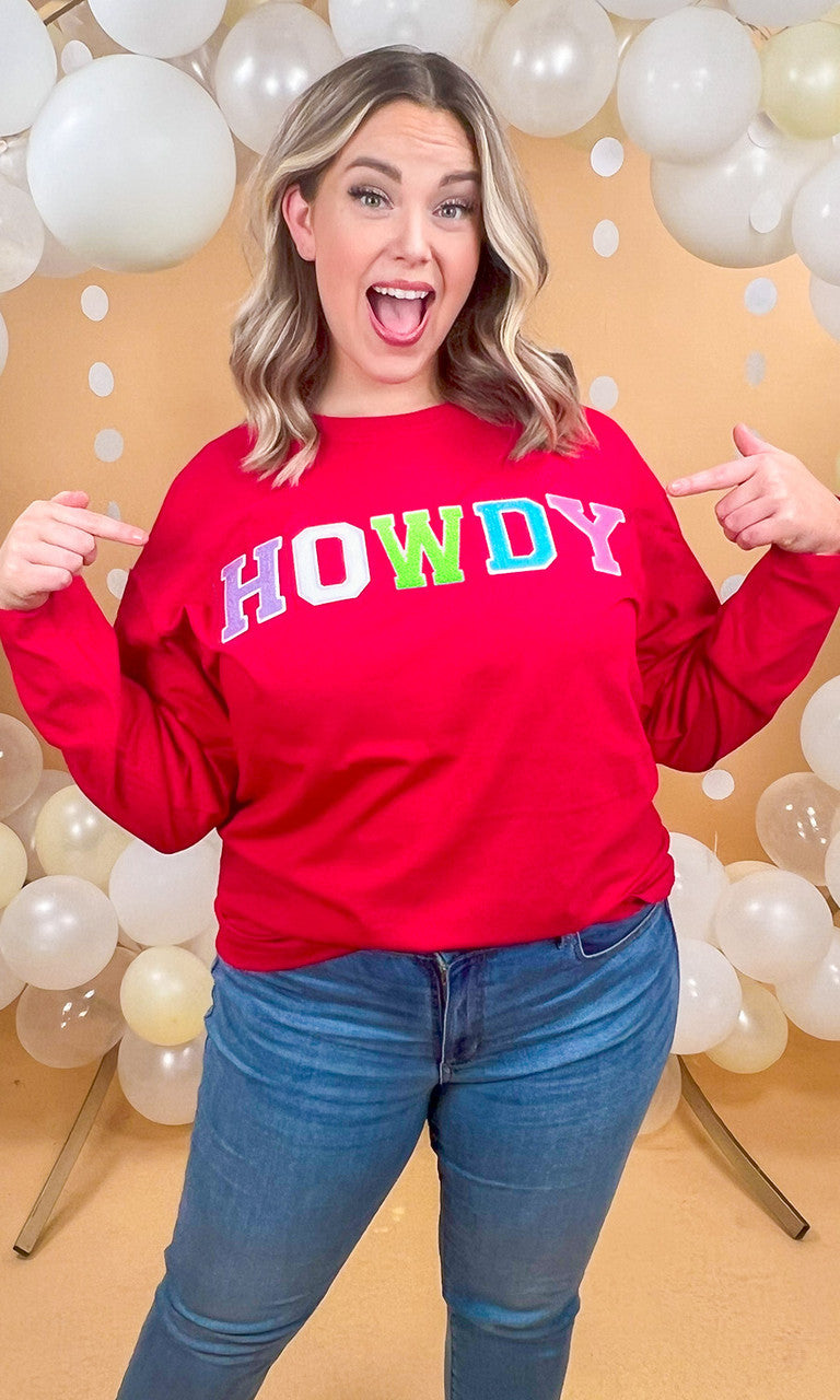 Soft Chenille Howdy Boyfriend Long Sleeve