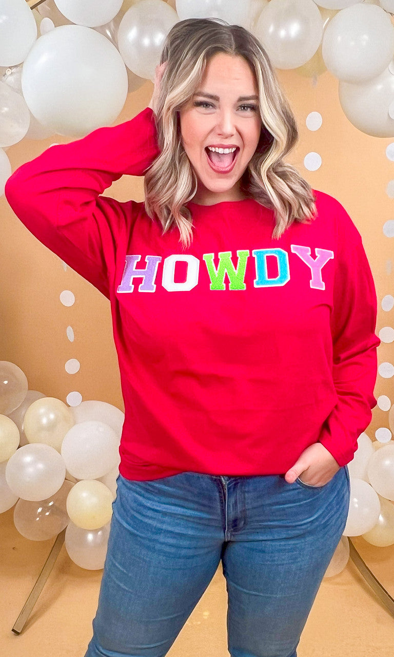 Soft Chenille Howdy Boyfriend Long Sleeve