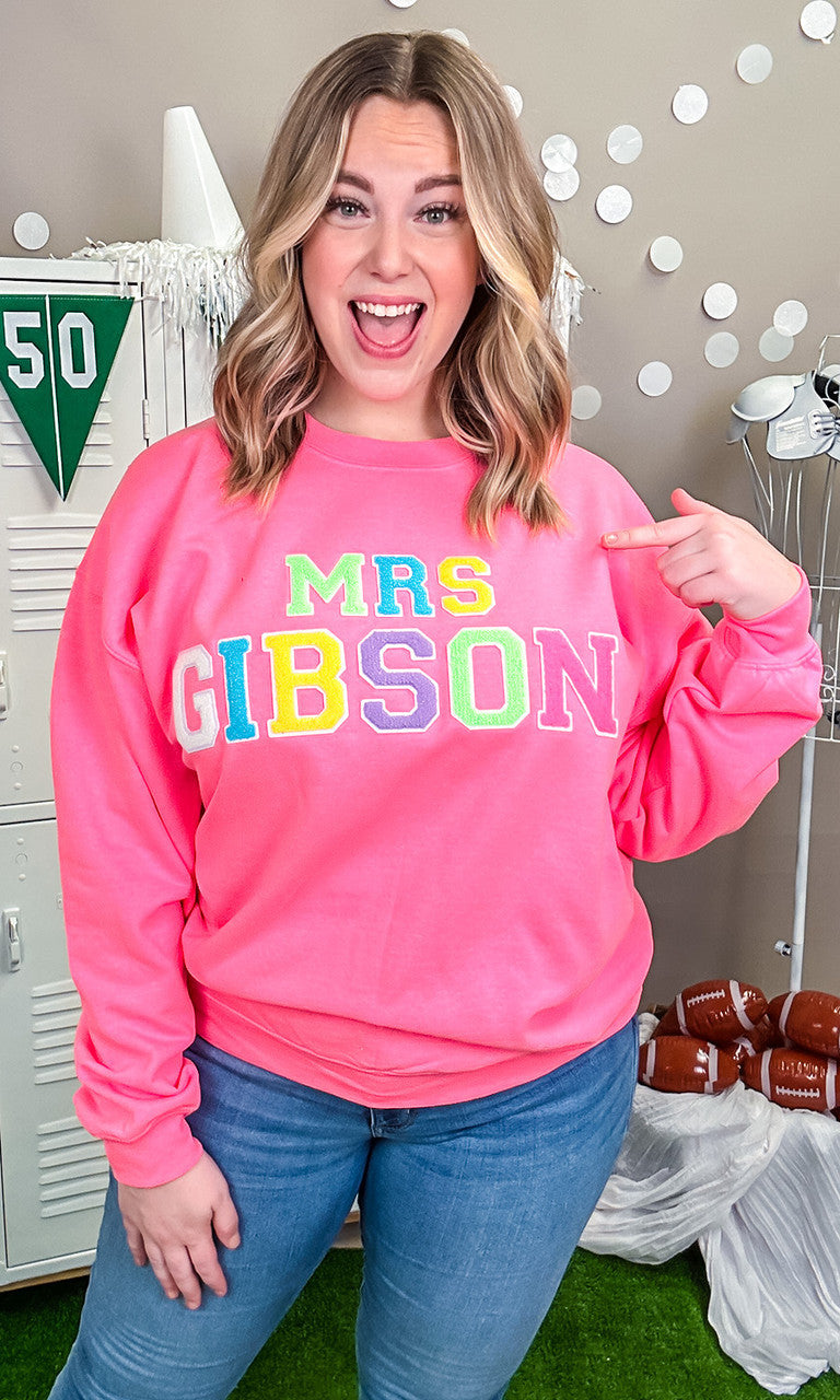 Soft Chenille Custom My Name Is Sweatshirt