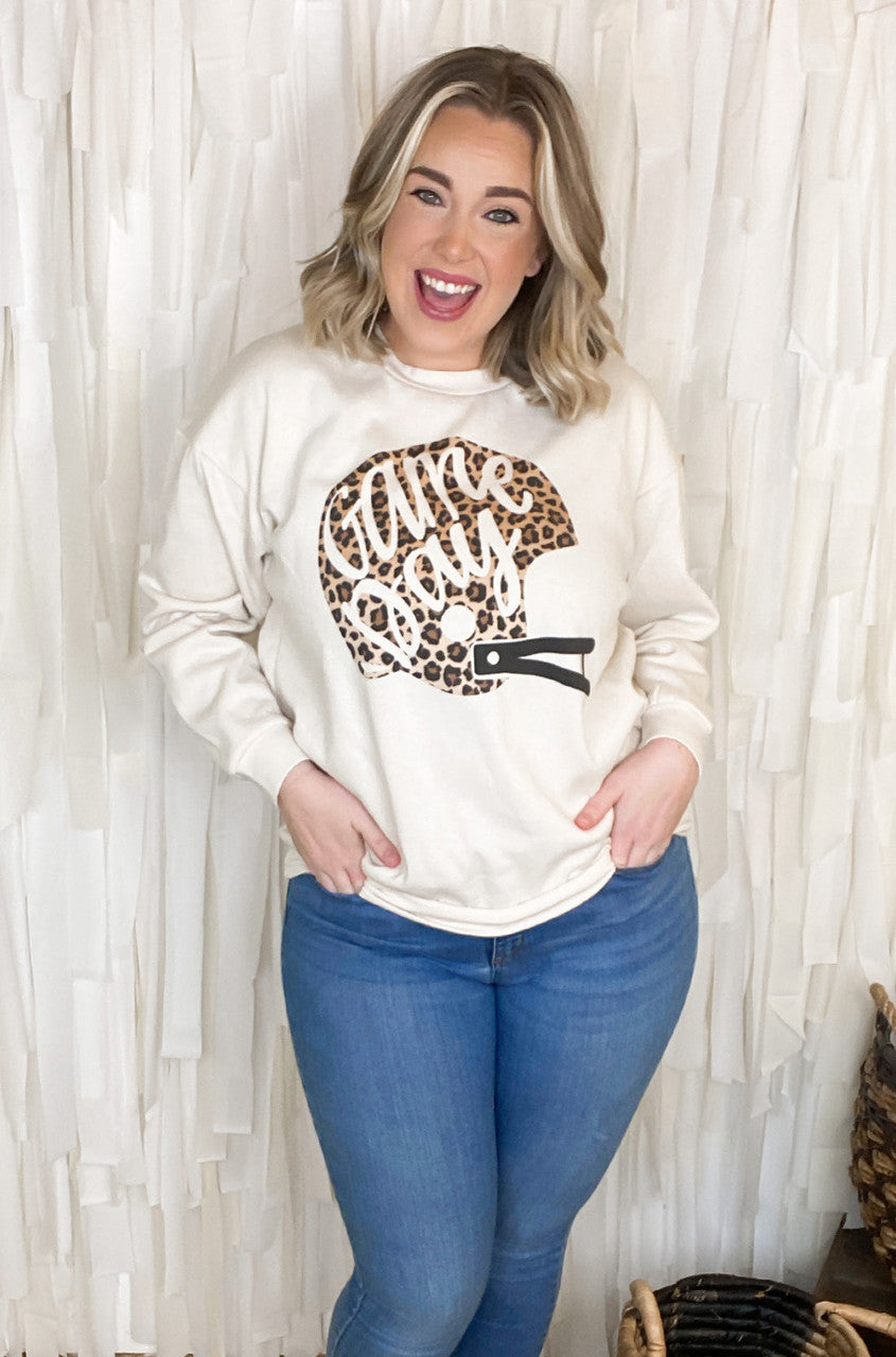 Leopard Game Day Helmet Sweatshirt