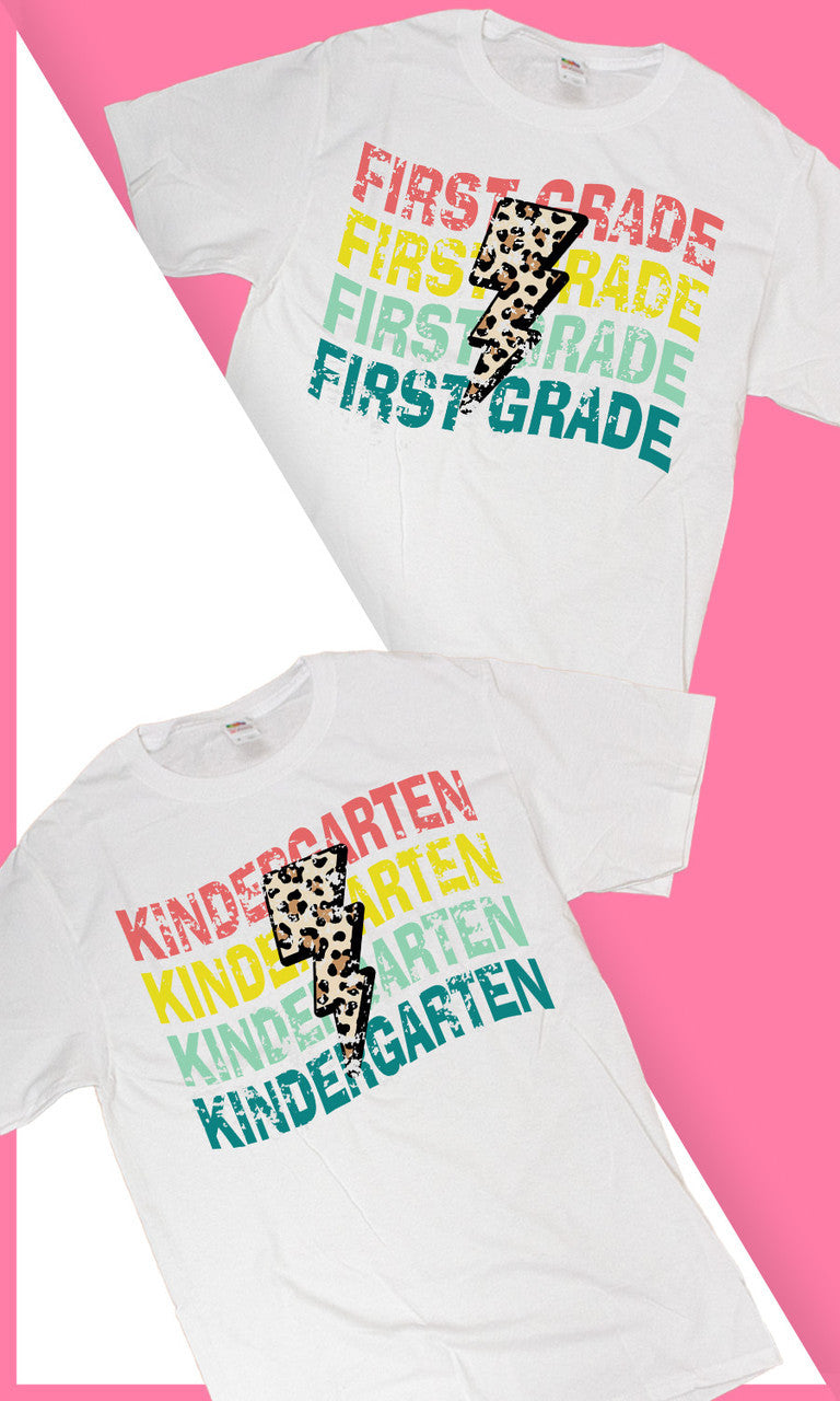 School Leopard Lightning Bolt Graphic Sweatshirt