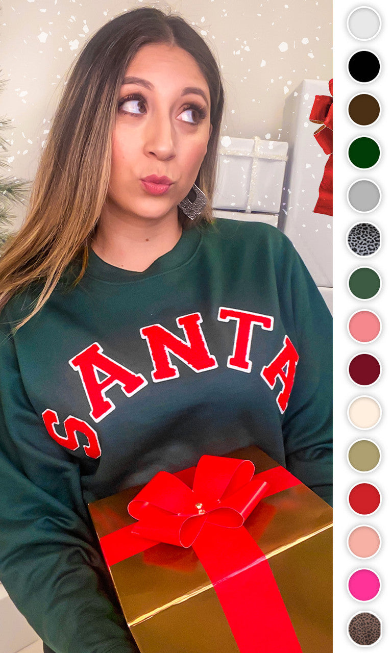 Soft Chenille Santa Graphic Sweatshirt