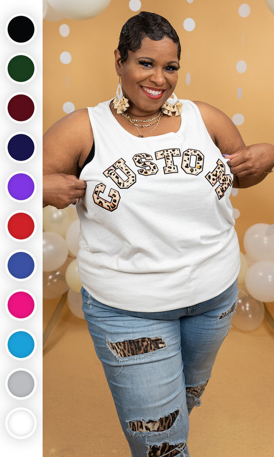 Leopard Ideal Chenille Custom Tank Top