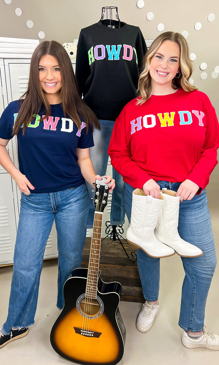 Soft Chenille Howdy Boyfriend Long Sleeve