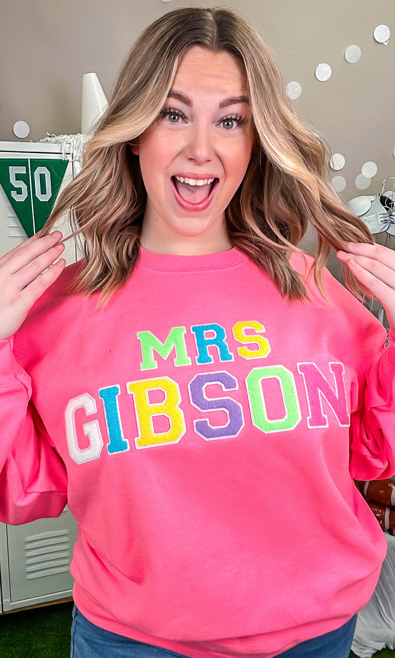 Soft Chenille Custom My Name Is Sweatshirt