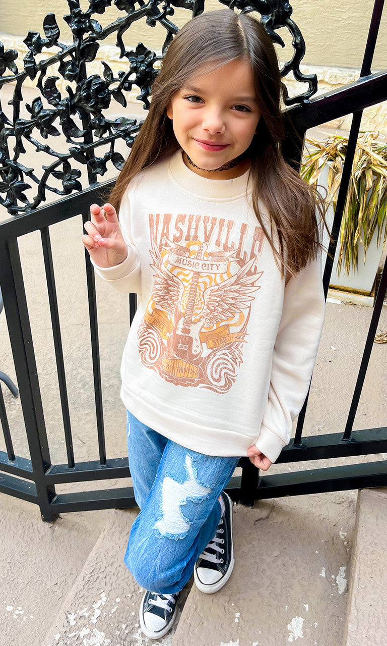 Retro Nashville Guitar Sweatshirt