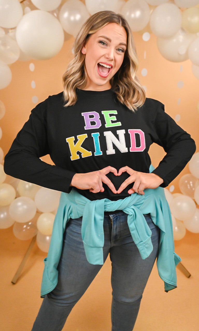 Soft Chenille Be Kind Boyfriend Long Sleeve