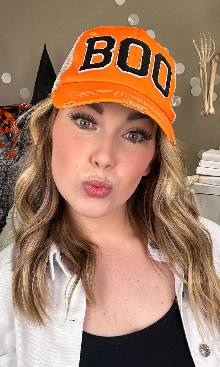 Soft Chenille Boo Vintage Hat