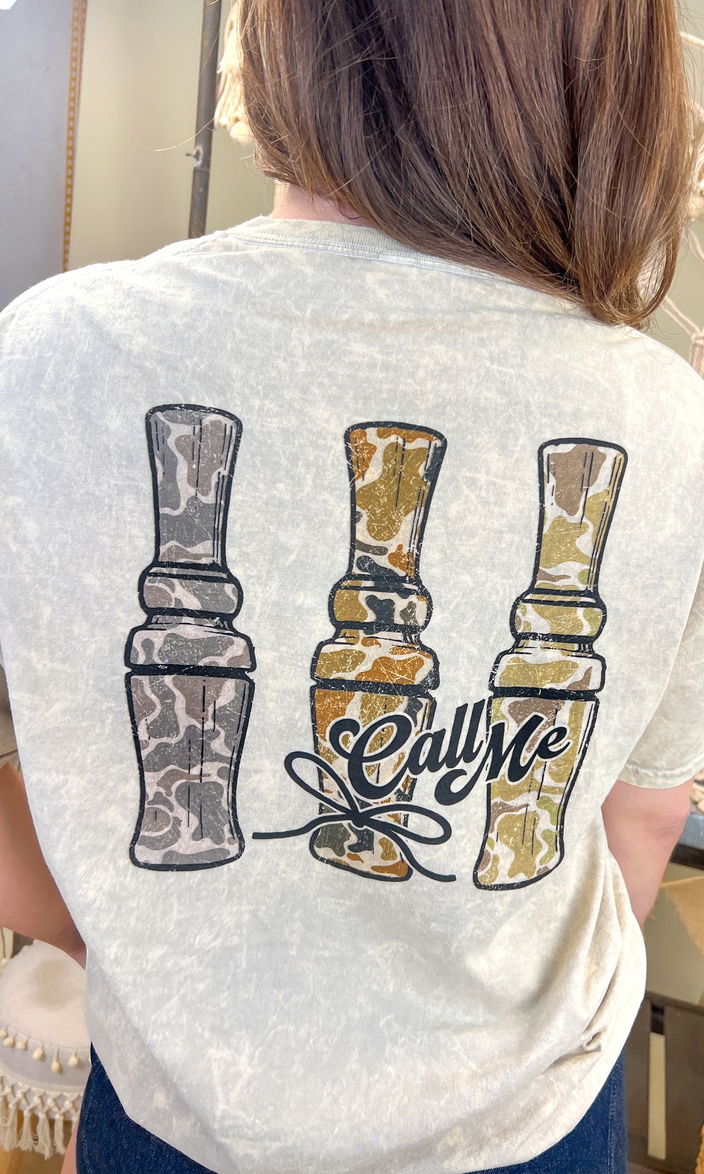 Call me Duck Calls Mineral Washed Graphic Shirt
