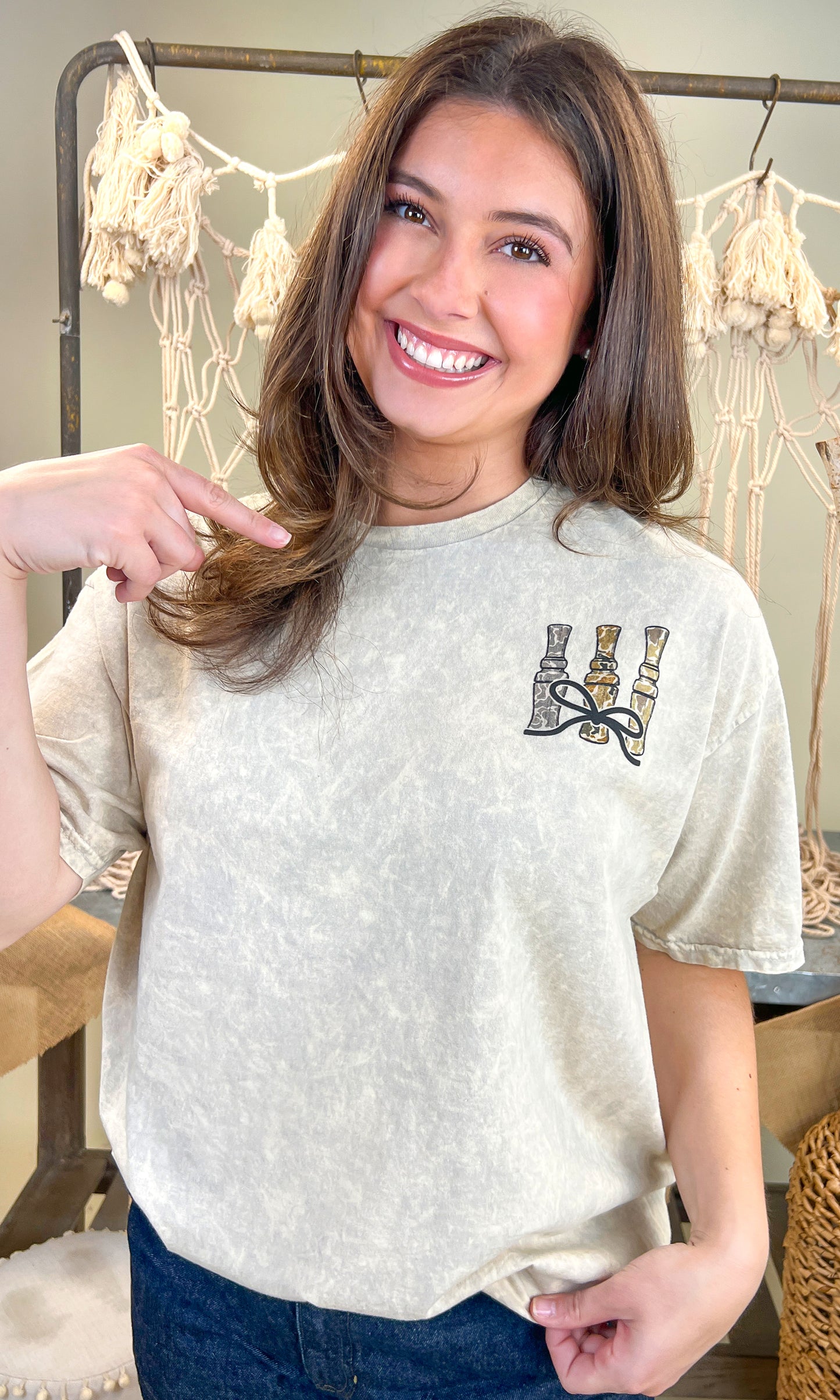 Call me Duck Calls Mineral Washed Graphic Shirt