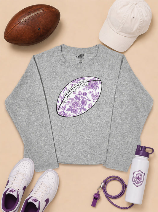 Chinoiserie Game Day Football Graphic Long Sleeve Edgy Shirt