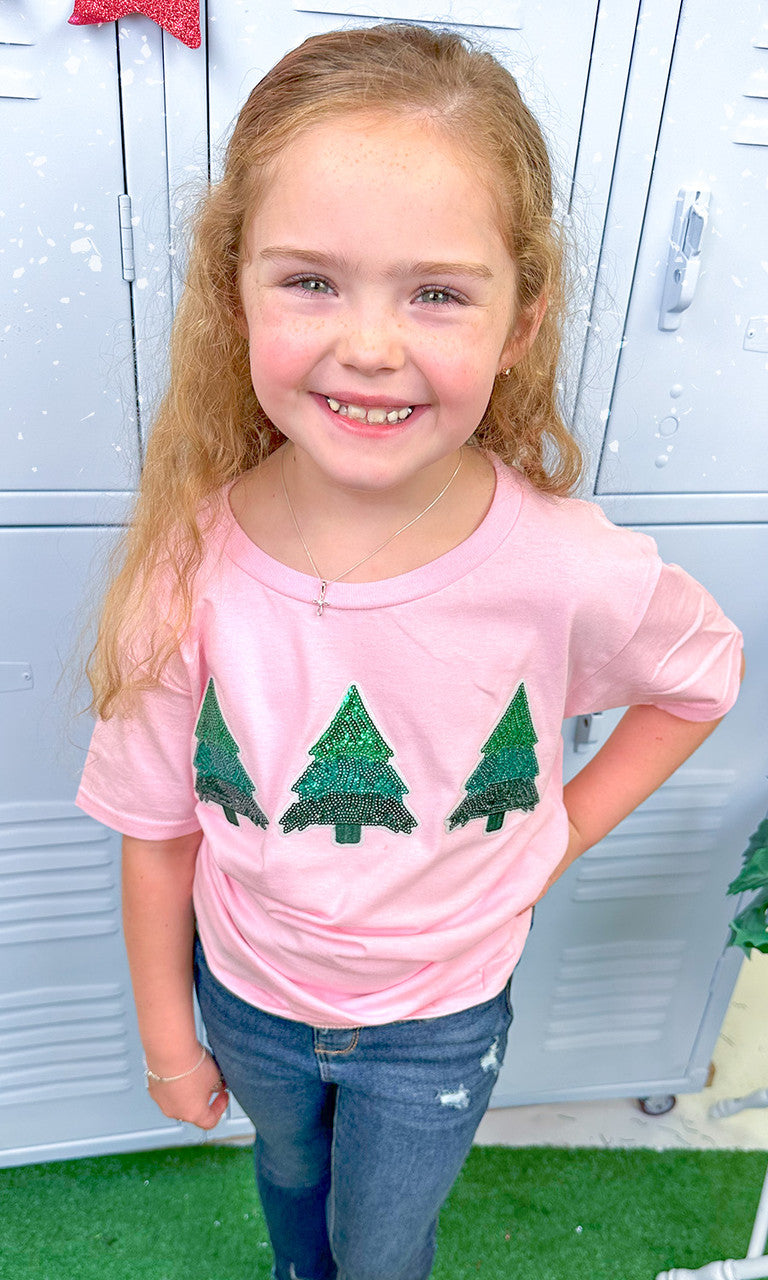 Christmas Tree Sparkle Sequin Graphic T-Shirt