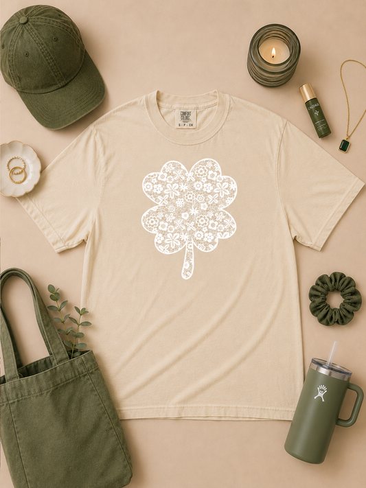 Clover Lace Graphic Comfort Color Graphic T-Shirt