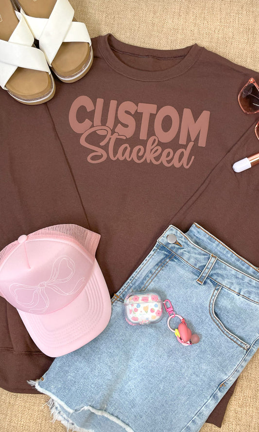 Custom Magic Puff Stacked Graphic Sweatshirt