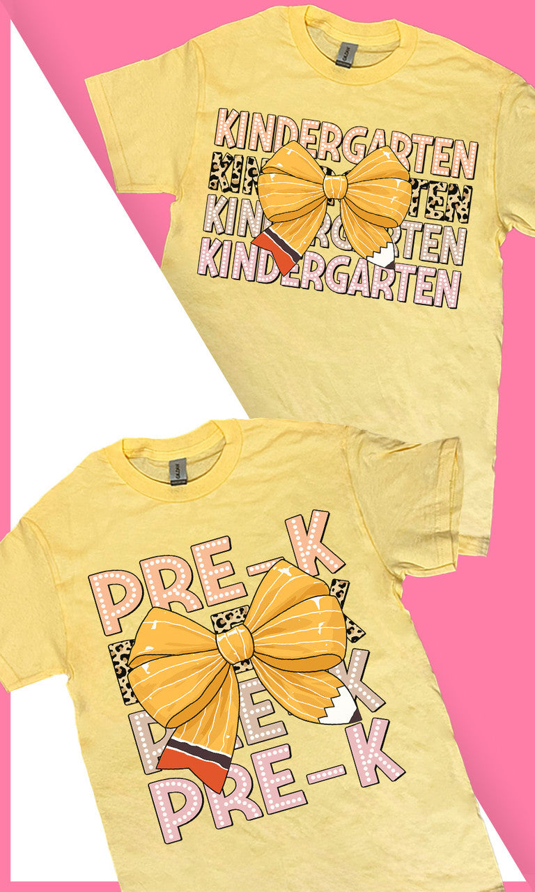 Custom Grade Level Bows Graphic T-Shirt