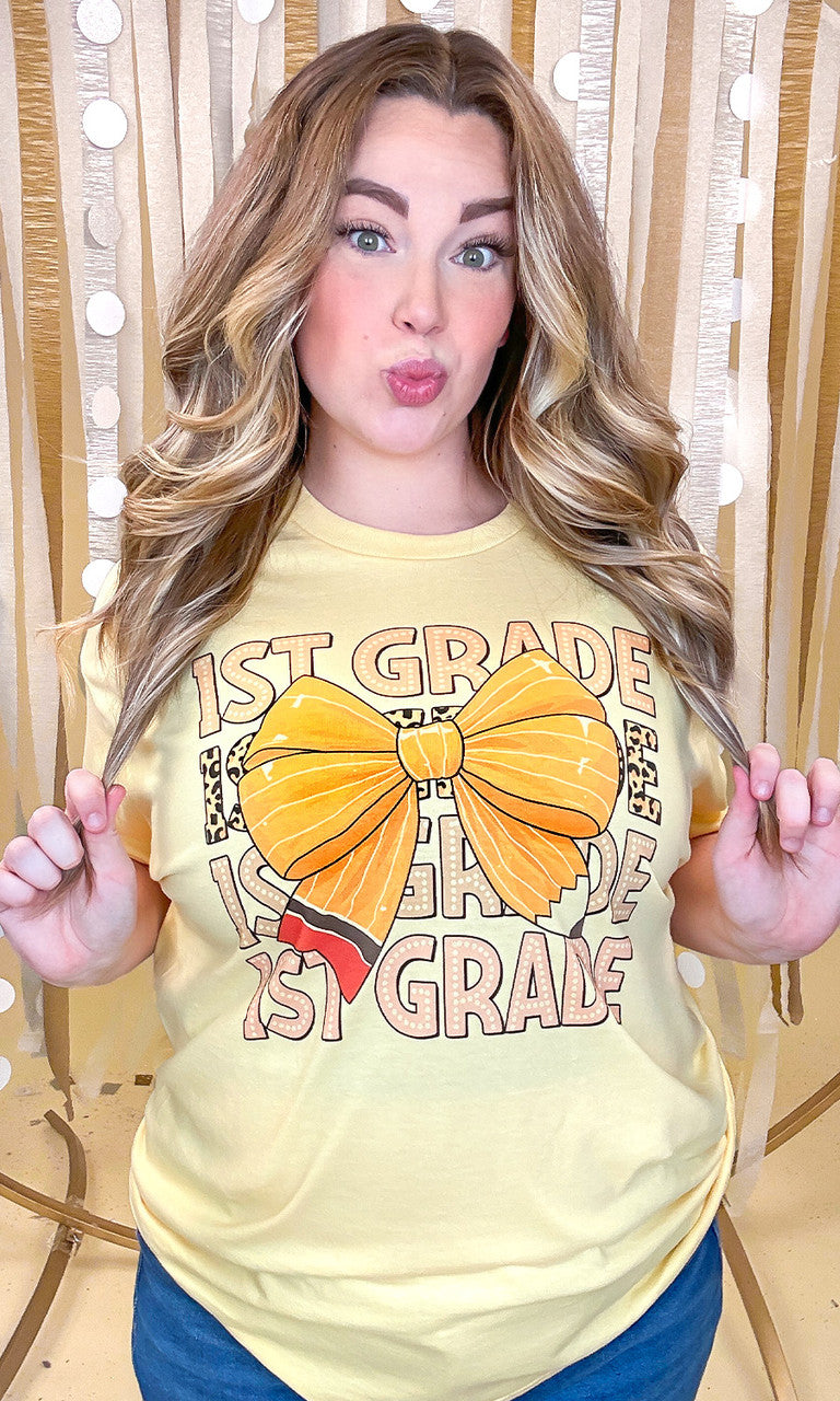 Custom Grade Level Bows Graphic T-Shirt
