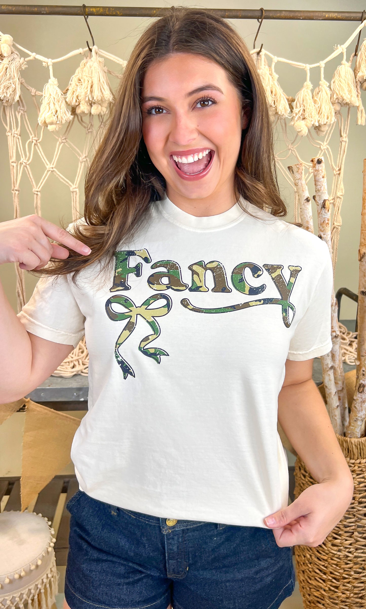 Fancy Camo Comfort Color Graphic T-Shirt