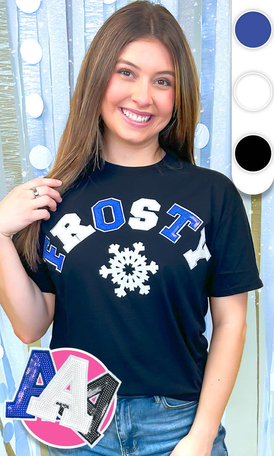 Frosty Sequin Christmas Graphic T-Shirt