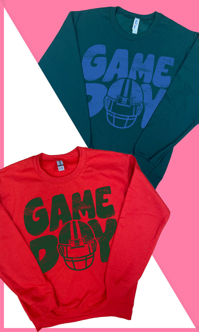 Game Day Football Helmet Graphic Sweatshirt