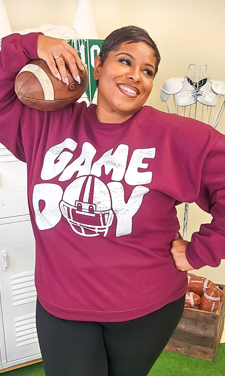 Game Day Football Helmet Graphic Sweatshirt