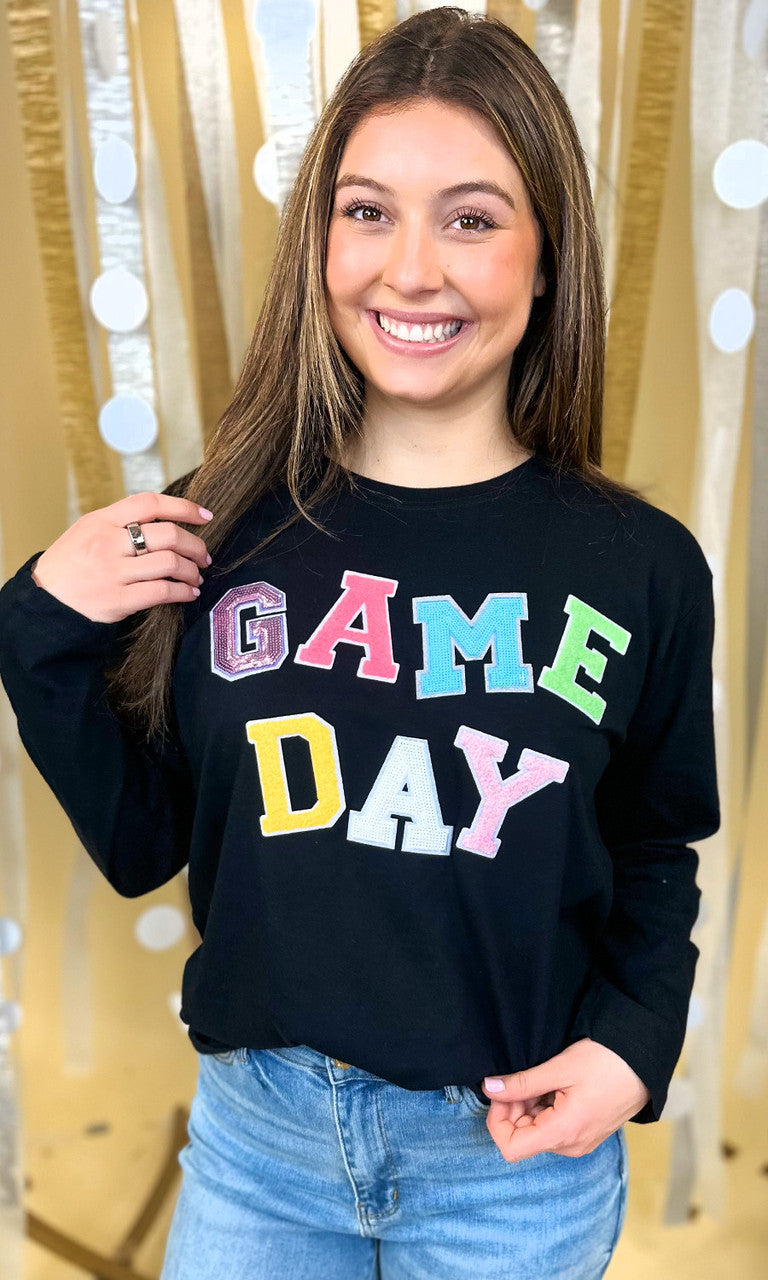 Game Day Sequin Funky Mix Long Sleeve T-Shirt