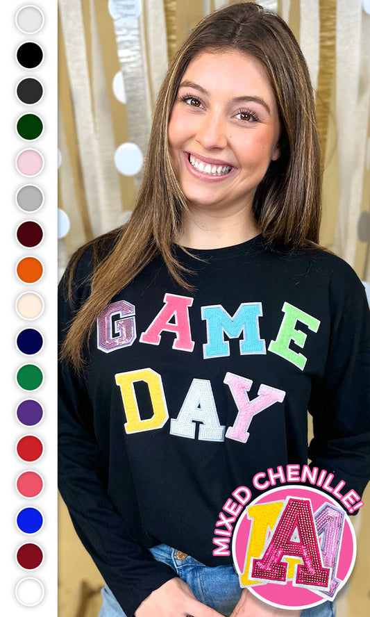 Game Day Sequin Funky Mix Long Sleeve T-Shirt