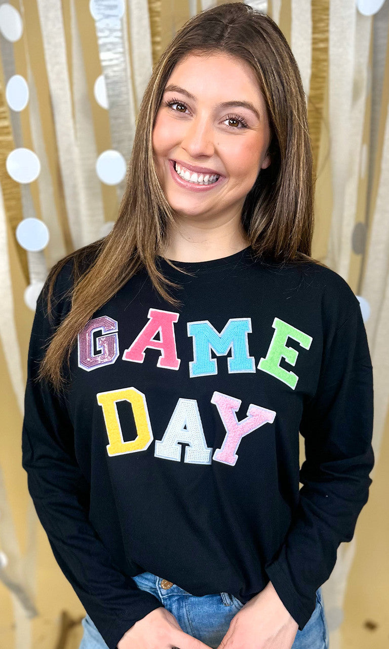 Game Day Sequin Funky Mix Long Sleeve T-Shirt
