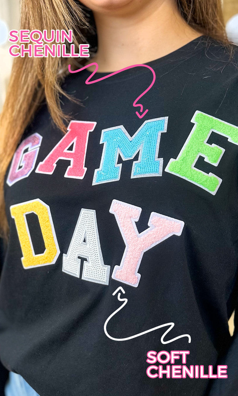 Game Day Sequin Funky Mix Long Sleeve T-Shirt