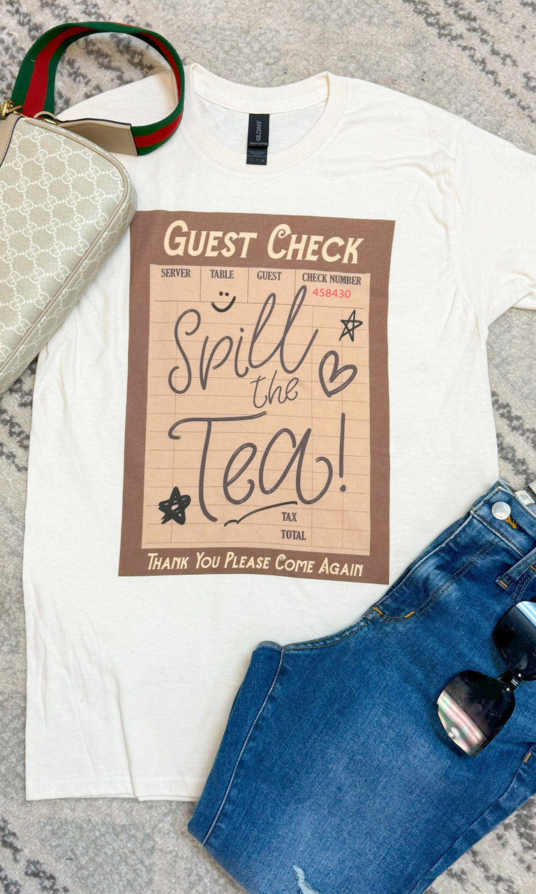 Guest Check Spill the Tea Graphic T-Shirt
