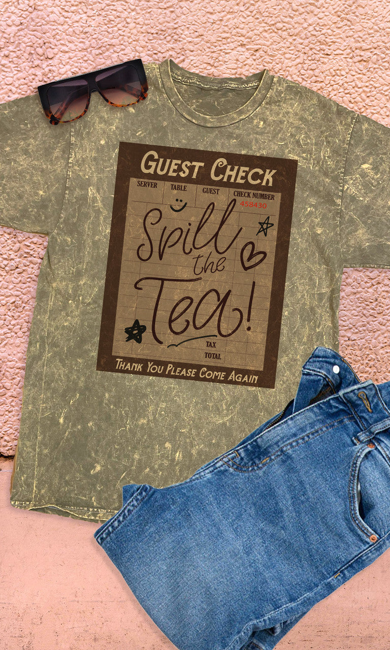 Guest Check Spill the Tea Graphic T-Shirt