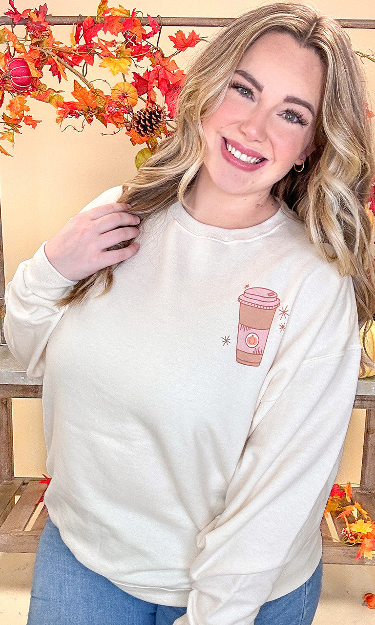 Hot Coffee Pumpkin Spice Graphic Sweatshirt