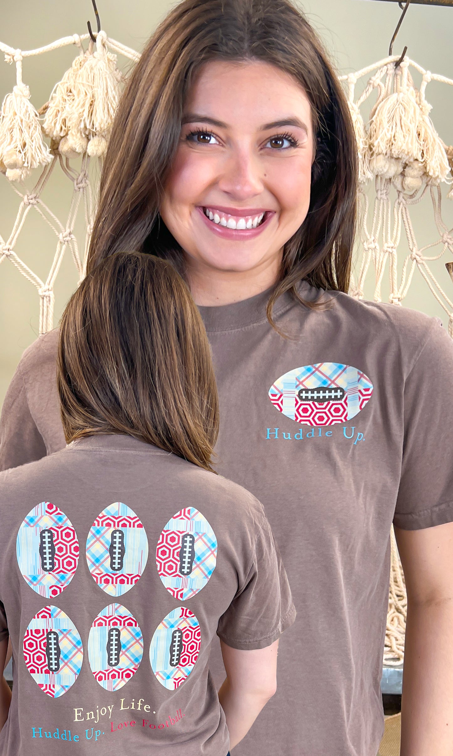 Huddle Up Love Football Comfort Color Graphic T-Shirt showcases sporty style and comfort for football fans.