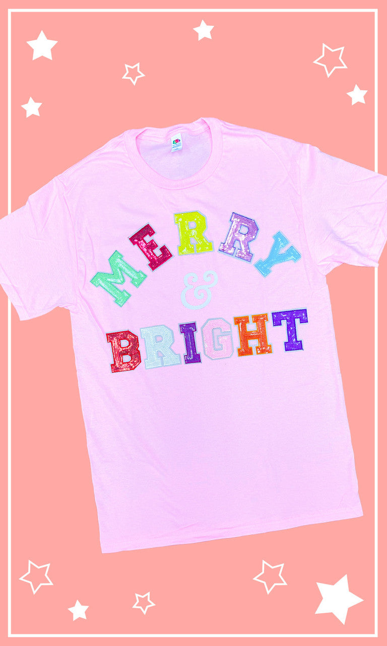 Merry and Bright Sequin Graphic T-Shirt