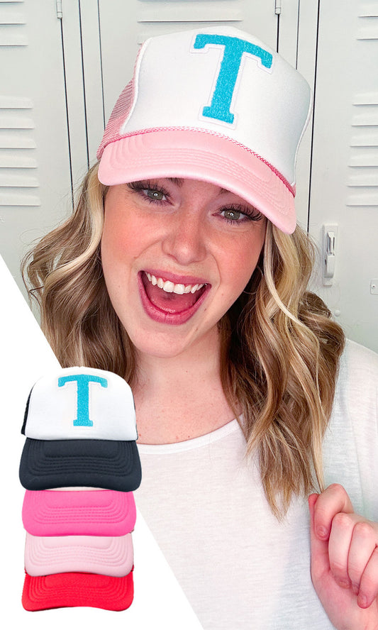 Soft Chenille Monogram Trucker Hat