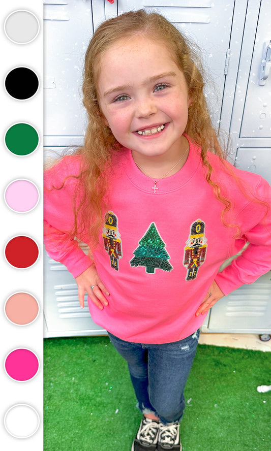 Nutcracker Sparkle Sequin Youth Graphic Sweatshirt