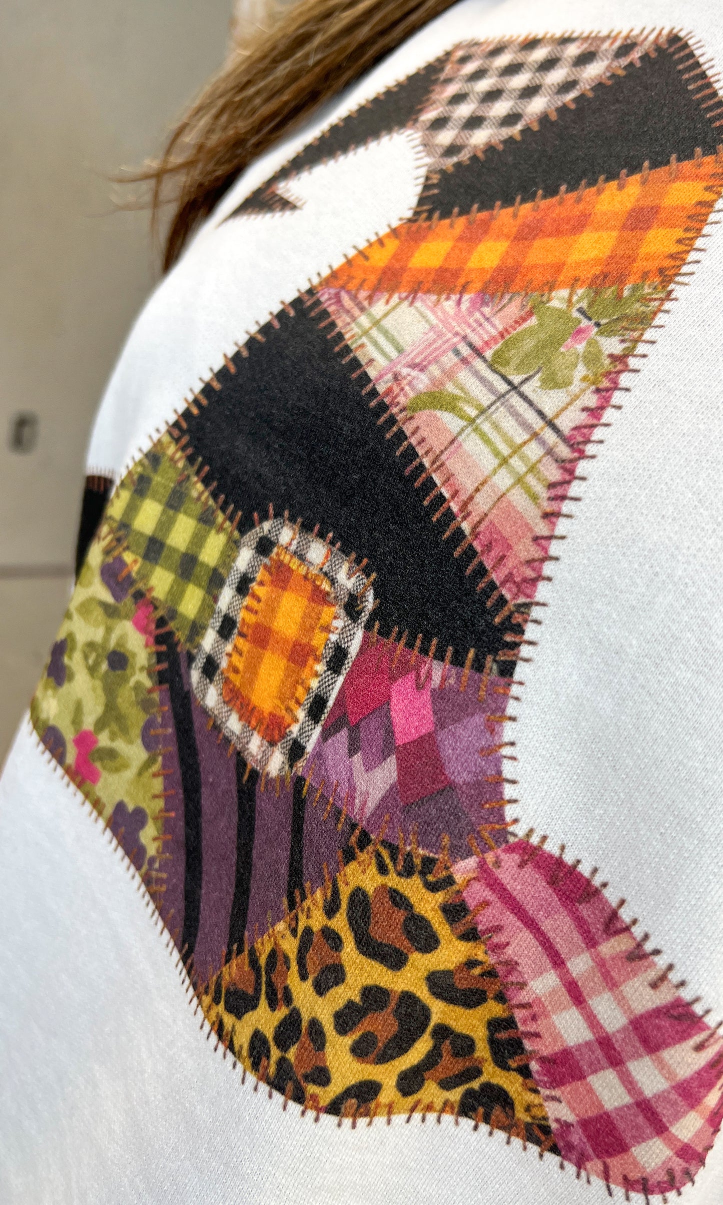 Patchwork Witches Hat Halloween Edgy Graphic Shirt