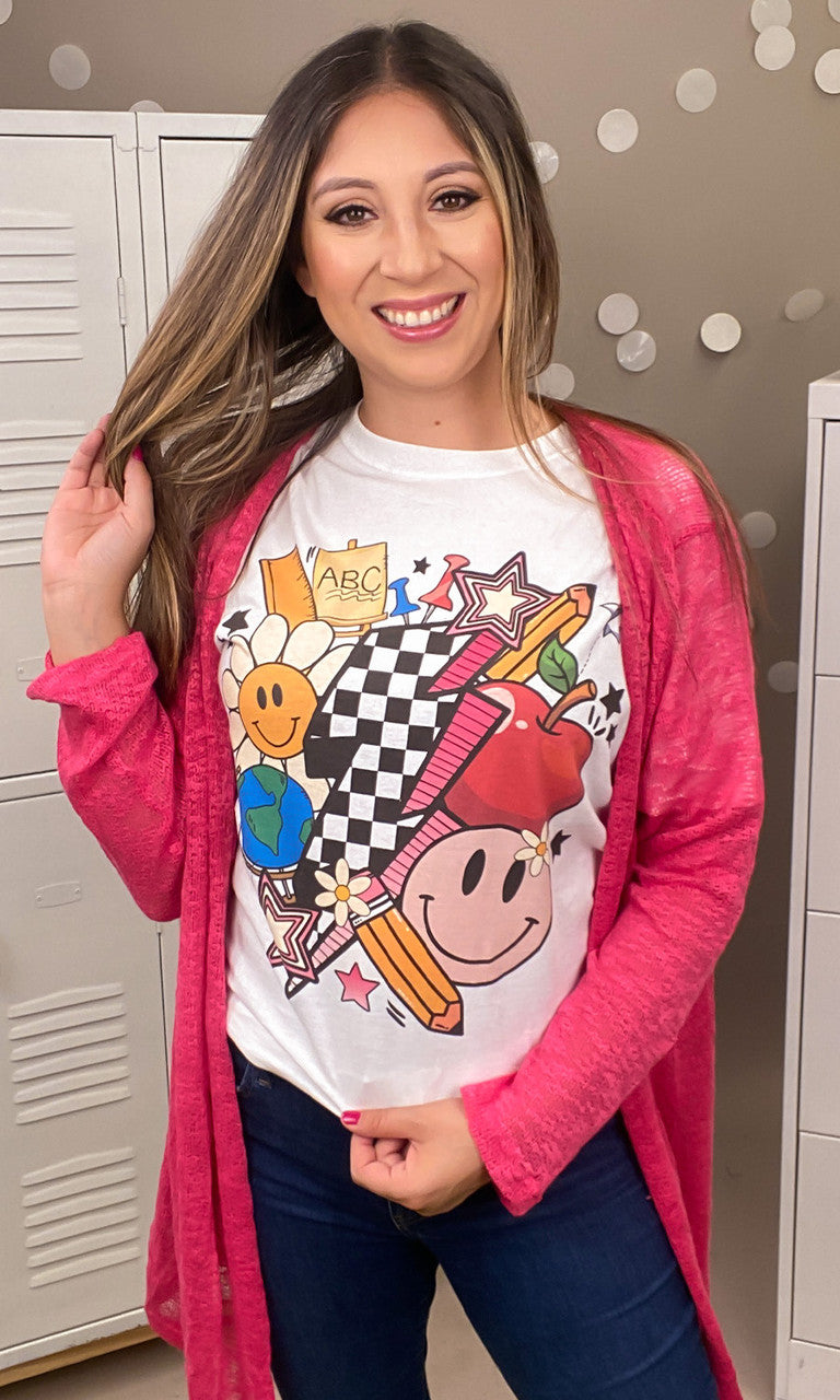 Retro Teacher Vibes Graphic T-Shirt