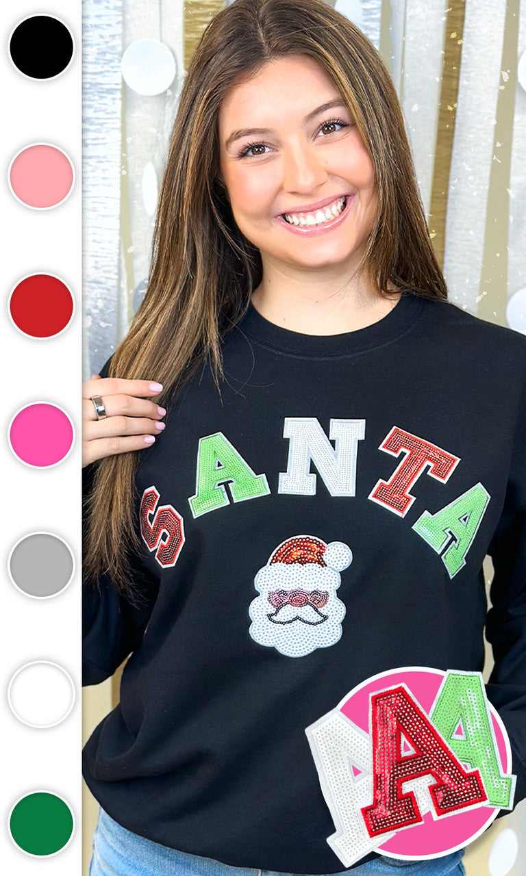 Santa Sequin Graphic Sweatshirt