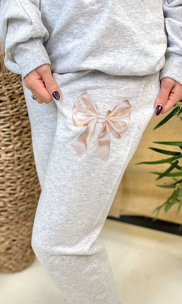 Satin Bow Graphic Sweatpant