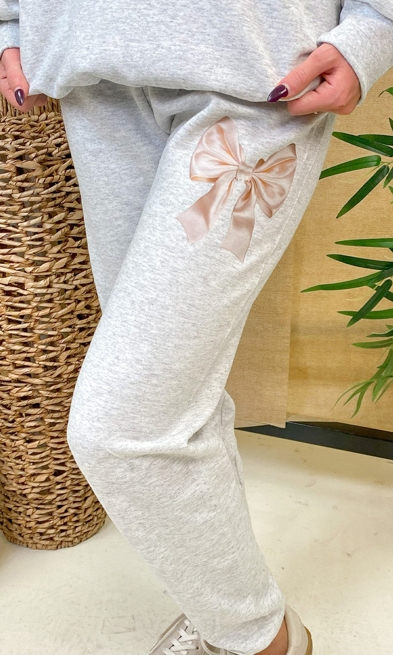 Satin Bow Graphic Sweatpant