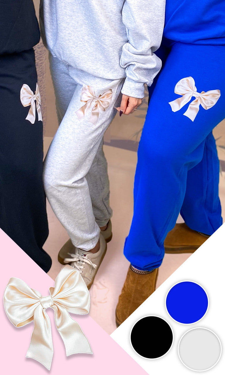 Satin Bow Graphic Sweatpant