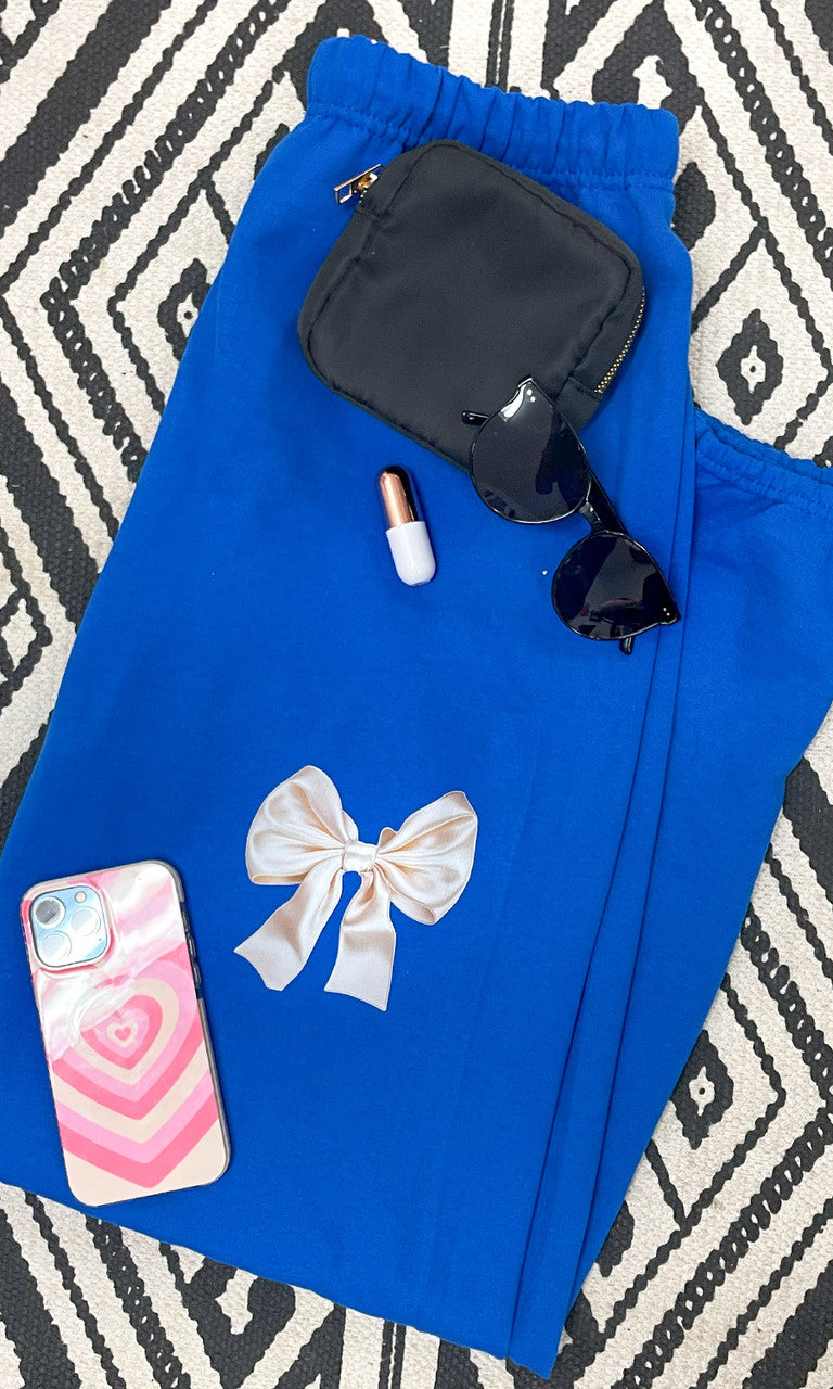 Satin Bow Graphic Sweatpant