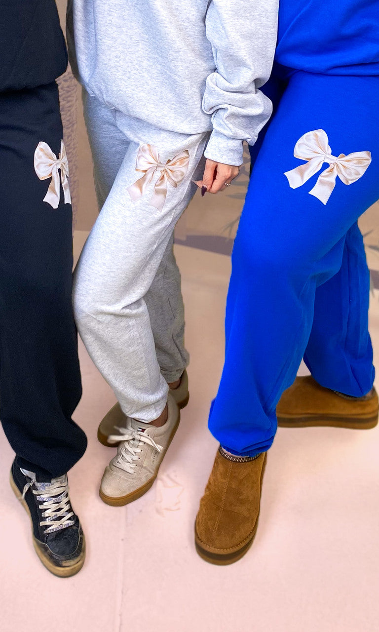 Satin Bow Graphic Sweatpant