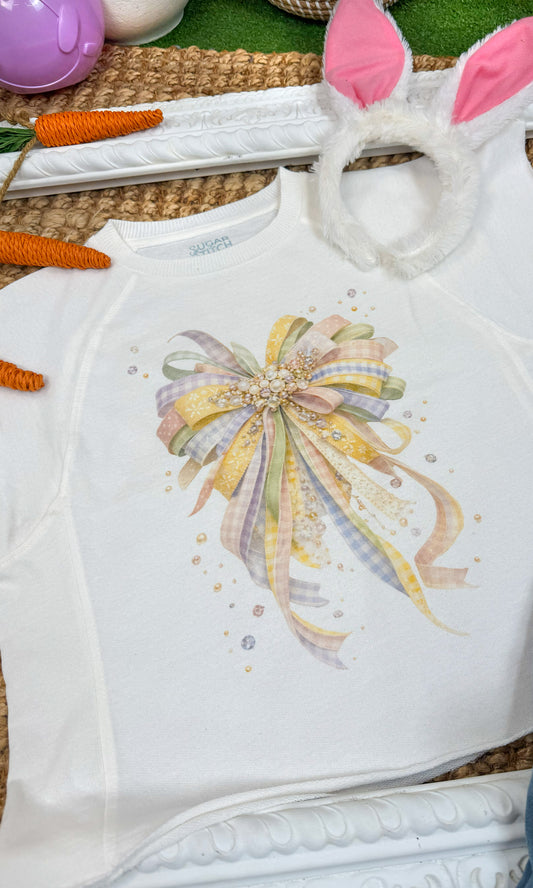 Spring Ribbon Bow Edgy Graphic Shirt