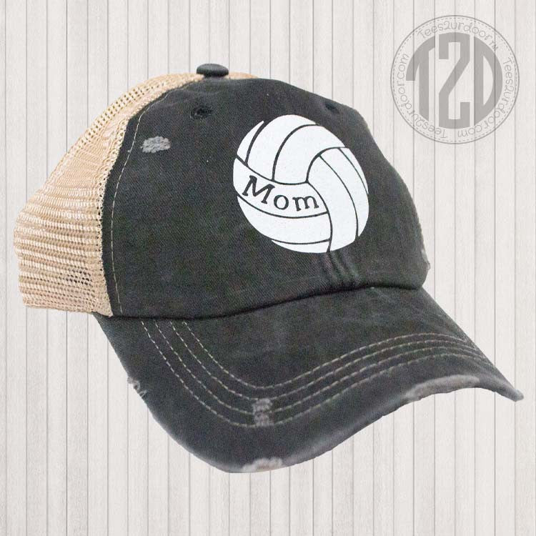 Vintage Glitter Sport Hat Mom Volleyball