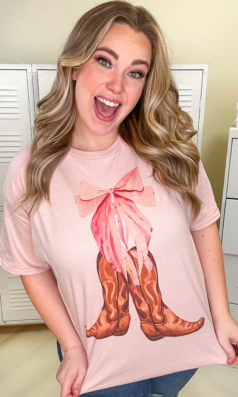 Cowgirl Bow Graphic T-Shirt